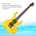 Electric Guitar Set Flame Shaped Excellent Sound Quality Yellow Guitar for Performance for Beginner. 