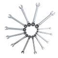 DAYFULI 8,10,12,13,14,15,17,18,19mm Ratchet Spanner Combination Wrench Keys Gear Ring Tool Handle Chrome  Tool. 
