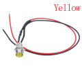 0.31" LED Metal Indicator Pilot Dash Light Lamp 12V Car Truck Red Green Blue. 