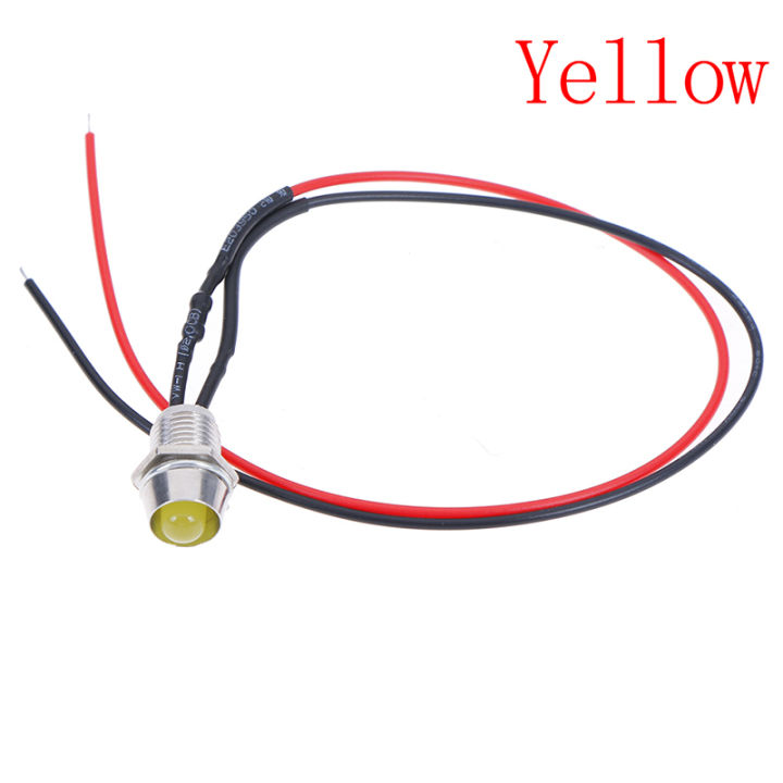 0.31" LED Metal Indicator Pilot Dash Light Lamp 12V Car Truck Red Green Blue
