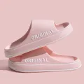Feslishoet Women Letter Slippers Beach Slides Solid Color Mens Thick Sole Indoor Bathroom Anti Slip Shoes Summer Couple Sandals. 