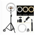 Selfie 10 Inch LED Ring Light with Sturdy 7ft Tripod Stand and Adjustable Phone Holder, Perfect for TikTok, YouTube, and Professional Photography. 