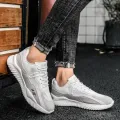 Men's Sports Casual Shoes 2023 Spring Mesh Breathable White Running Man Shoe Fashion Sneakers Thick Sole Non-Slip Zapatos Hombre. 