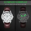 【Miga Plaza】 Men Watch Classic Style Leather Strap Watch Waterproof Quartz Leather Strap Boy Watch. 
