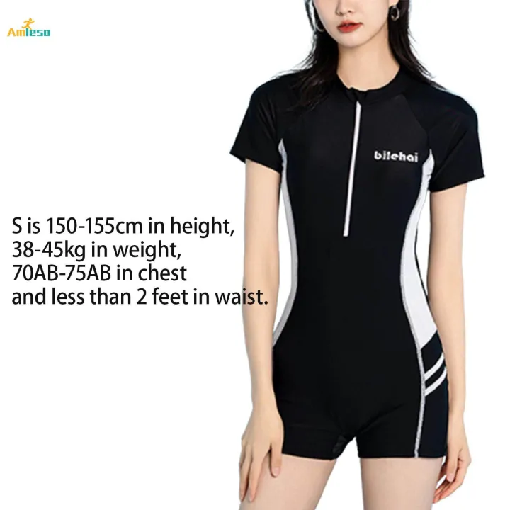 Women%20Swimsuit%20Zip%20Front%20Snorkeling%20Suit%20Short%20Sleeve%20Swimming%20Suit%20Bodysuit%20S%20-%20Image%205