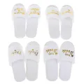 【WEJA】Lasle 1 Pair Bride Wedding Decoration Bridesmaid Party Slippers Ladies Party Supplies. 