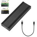 M2 NGFF SATA SSD External Hard Drive Case Adapter B HD HDD Box M.2 NVME SSD to USB 3.1 Disk Enclosure Key Type-C Cable. 