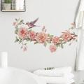 Flower Branches Bird Bedroom Living Room Study Home Decoration Wall Stickers Wholesale Self-adhesive Pegatinas De Pared. 