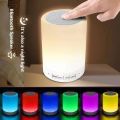 LED Night Light RGB Bluetooth Lamps Audio Portable Night Speaker Bedside Table Lamp Touch Color Changing Colorful Light. 