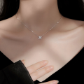 925 Silver four-leaf clover necklace lucky leaf pendant necklace for women girls jewelry gift. 
