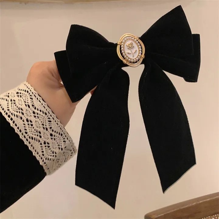 New%20Black%20Velvet%20Bow%20Hair%20Pins%20Elegant%20Fabric%20Alloy%20Roses%20Hair%20Clips%20for%20Women%20Fashion%20Ponytail%20Barrette%20Heawear%20Accessories%20-%20Image%206
