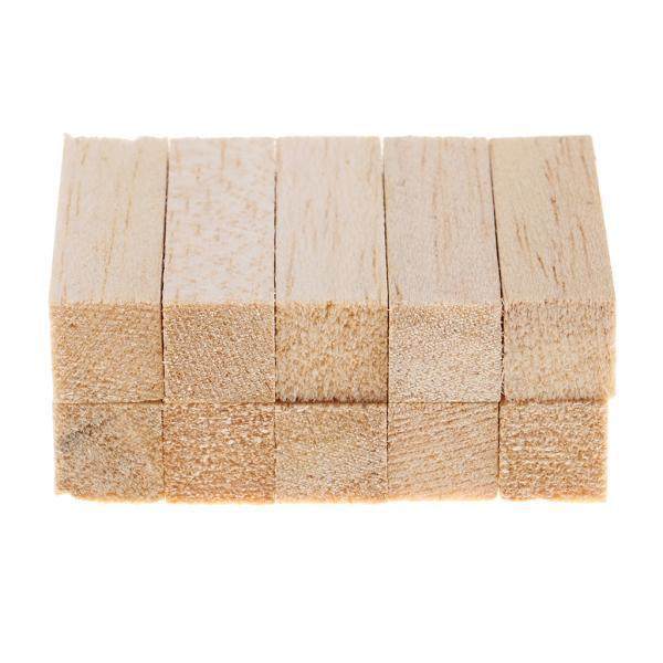 4x10 Pieces Square Balsa Wood Stick Block Unfinished Woodcraft Dowel Rod 50mm