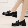 【FOOT SOFA】High Quality Soft Loafers Korean Trendy Leather Women Mary Jane Shoes Girls School Lolita Shoes College Round Toe Loafers for Women Flats. 