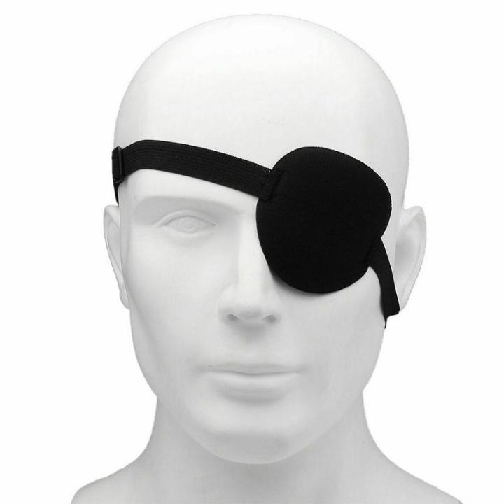 Aweisuan High Quality Pirate Eye Patch Unisex Black Single Eye Patch Eyepatch One Eye Washable Adjustable Concave Eye Patch Kid Pirate Cosplay Costume