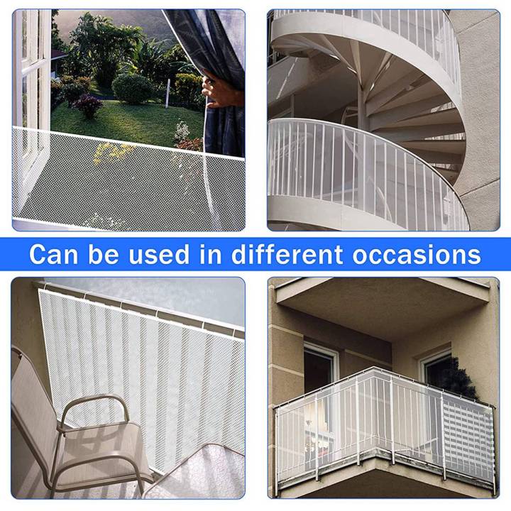 Stairway Net - Rail - Balcony Railing Guard Banister Proofing Stair Net ...