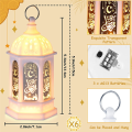 6PCS LED Eid Mubarak Lantern Moon Star Lights Moroccan Style Hanging Lantern White. 