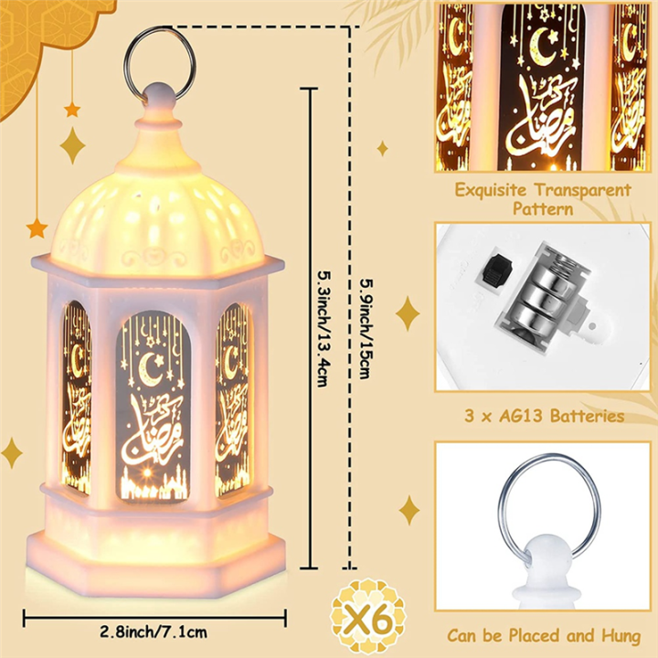 6PCS%20LED%20Eid%20Mubarak%20Lantern%20Moon%20Star%20Lights%20Moroccan%20Style%20Hanging%20Lantern%20White%20-%20Image%207