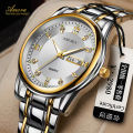 Swiss Automatic Non-Mechanical Watch Watch Men's Waterproof Trendy Double Calendar Diamond-Embedded Fashion Luminous Business Style. 