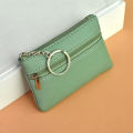 Solid Color Women's PU Leather Coin Purses Women's Pocket Wallets Key Holder Case Mini Pouch Zipper Small Card Wallet. 