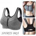 EsoGoal Women Sports Bra Front Zipper Closure Professional Anti Vibration Padded Shockproof with Removable Pads for Workout Running Gym Exercise. 