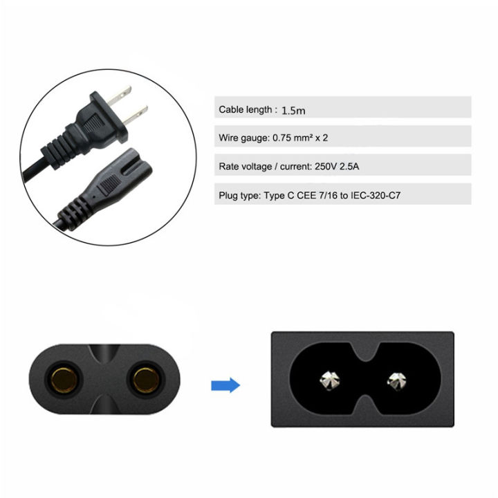 NEW%20EU%20Extension%20Cord%20Cable%20to%20C7%20Power%20Supply%20Cord%20IEC%20Figure%208%20Power%20Cord%20For%20Samsung%20LG%20Sony%20TV%20Samsung%20Monitor%20Power%20Supply%20PS2%20-%20Image%202