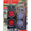 KTS-2058 Partybox Portable Wireless Bluetooth Speaker with Led Light RGB Support with Dual Wireless Mic, FM, AUX, USB, SD Card Karaoke Speaker with 2 Bluetooth Mic Mic Buffel Subwoofer with 2 FM Mic Music Player Party Box KTS Speaker KTS 2058. 