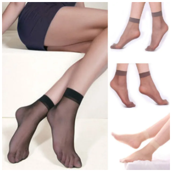 1/5Pairs Skin Color Ultrathin Women Socks Summer Transparent Crystal Silk Socks High Elastic Ankle Invisible Short Sock