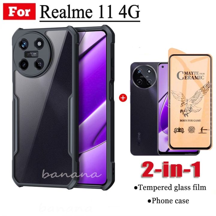 2in1 Realme 11 4G Realme11 5G Acrylic Shockproof Phone Case and Ceramic Frosted Film