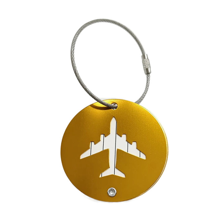 Airplane Aluminum Alloy Round Luggage Tags Travel Accessories For Women Or Men Name ID Card Tag For Suitcase Baggage Cologo