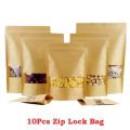 Zip Lock Bag Craft Stand Up Pouch Paper Bags Window bag 10Pcs. 