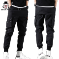 MSP Summer Cargo Pants Men Tie Feet Overalls Thin Ankle-Length Cargo Trousers Sportswear Boys Joggers Pants Male Clothes. 