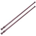 2X Extendable Telescopic Spring Loaded Net Voile Tension Curtain Rail Pole Rods,55-90cm,Wood Color. 