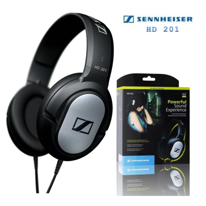 Sennheiser HD201 Stereo Headphones 3.5mm Wired Noise Isolation Earphone Sport Game Headset Deep Bass for iPhone Android