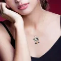 Cute Fashion Cute Cow Hugs Exquisite Heart Shape Crystal Pendant Necklace For Women Necklace Perfect Gift For Girls Ladies. 