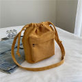2024 New Women Bag Middle Shoulder Bag Korean Style Drawstring Bucket Bag Casual Light Youth Crossbody Bag Whole Sale. 