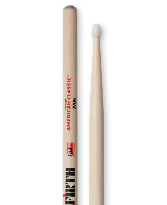 Vic%20Firth%20American%20Classic%207AN%20Nylon%20Tip%20Hickory%20Drumsticks%20-%20Image%202