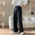 Italian Naples Suit Pants Men's Summer Thin High Waist Straight-Leg ShortsinsHigh Street Trendy Draping Casual Trousers. 
