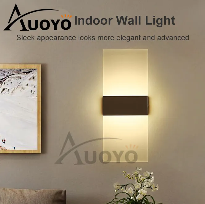 Auoyo 3W/6W LED Wall Light Lamp Light-up Down Cube Indoor Sconce Lighting Light Decoration Lights for Room Bedroom Bathroom Corridor Balcony Stairs