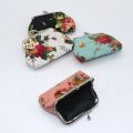 Canvas Coin Purse Retro Storage Buckle Closure Mini Wallet Vintage Rose Print unisex Pouch unisex Ladies. 