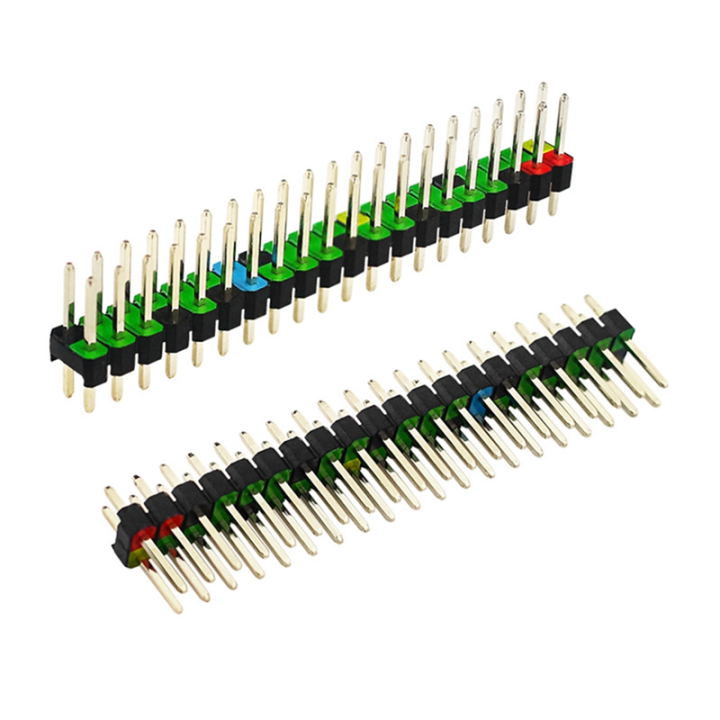 5 Pcs 2 X 20 Pin Male GPIO Header Double Row 20 Pin Male Pin GPIO ...