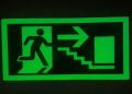 Photo-luminescent Emergency Fire Exit Sign Board Stairway Sign Direction Right Side. 