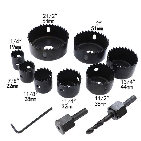Professional%2011PCS%20Set%20Hole%20Saw%20Drill%20Bit%20Kit%20Mandrel%20Wood%20Aluminum%20Plaster%20Board%20Copper%20Metal%20Plastic%20Carbon%20Steel%20Widely%20High%20Quality%20Hole%20Saw%20Kit%20With%20Carrying%20Case%20-%20Image%207