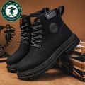 Woodpecker Official Website Dr. Martens Boots Men's Winter High-Top Cotton Shoes Fleece Lined Padded Warm Keeping Worker Boots Super Thick Cotton Shoes. 