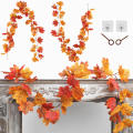 Seasonal Decoration Thanksgiving Home Decor Autumn Leaves Garland Foliage String Hanging Rattan Decoration. 