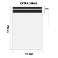 WHITE Shipping Bag Poly Mailer Flyers Upto 500 Bags [12.5cm x 18cm+4cm - EXTRA SMALL] Courier Bags With Self-Seal Adhesive Strip Storage Daraz Bags Plastic Poly Envelope Mailer Bag Postal Safe Mailing Bags - 10 Bags, 25 Bags, 100 Bags, 500 Bags Available. 
