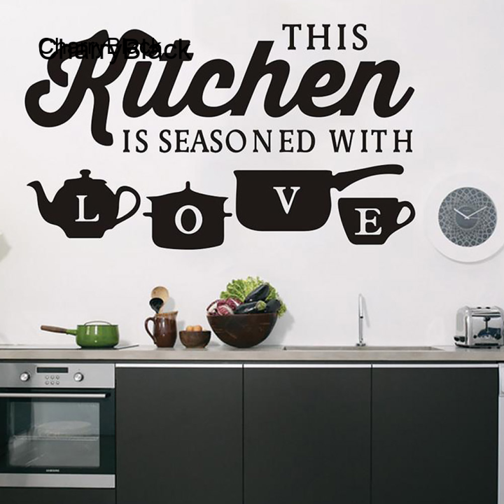 【Miga Plaza】This Kitchen Is Seasoned With Love Home Wall Stickers Decals Art Quotes Kitchen Home-Decor