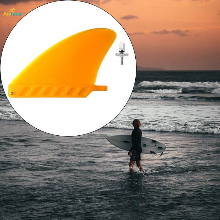 Surfboard Fins Replacement with Screw Detachable Single Fins Center Fins for Cruiser Deck, Beach Surfing, Boards, Summer