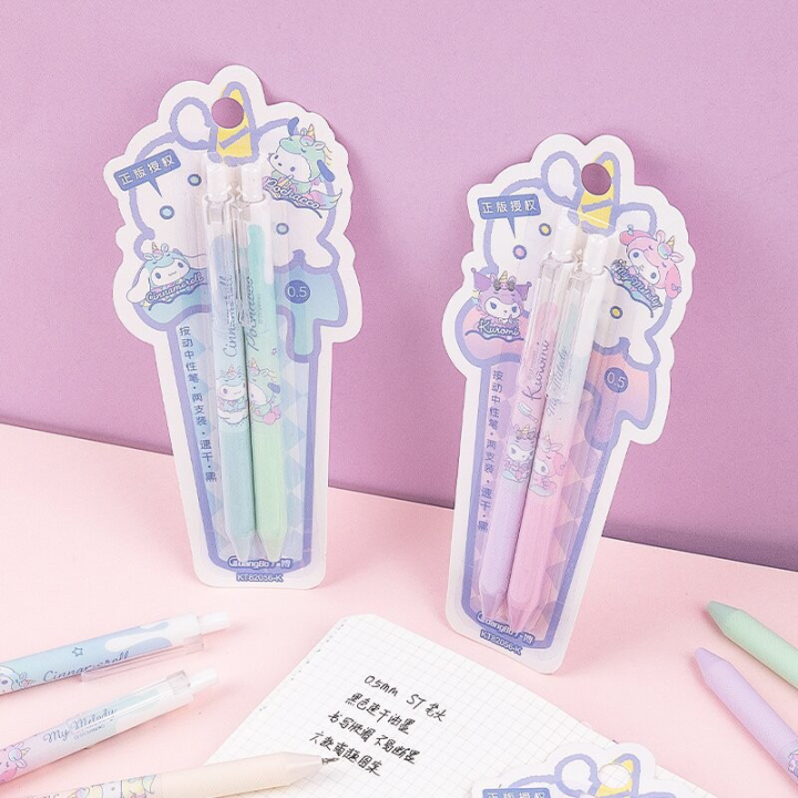 %E3%80%90The%20Quiet%20Page%E3%80%91Guangbo%202pcs/set%20Kt82056-K%20Sanrio%20Hello%20Kitty%20My%20Melody%20Kuromi%20Neutral%20Pen%200.5mm%20Gel%20Pen%20Black%20Ink%20Supplies%20School%20Stationery%20-%20Image%207
