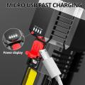 High Power Rechargeable Led Flashlights 7 LED Camping Torch With Cob Side Light Lightweight Outdoor Lighting ABS Material. 