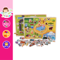 Wooden Magnetic Puzzle Animal and Traffic Vehicle Game Children Baby Early Educational Learning Toys Jigsaw for Kids. 